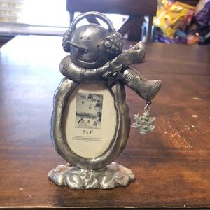 Silver Snowman Picture Frame